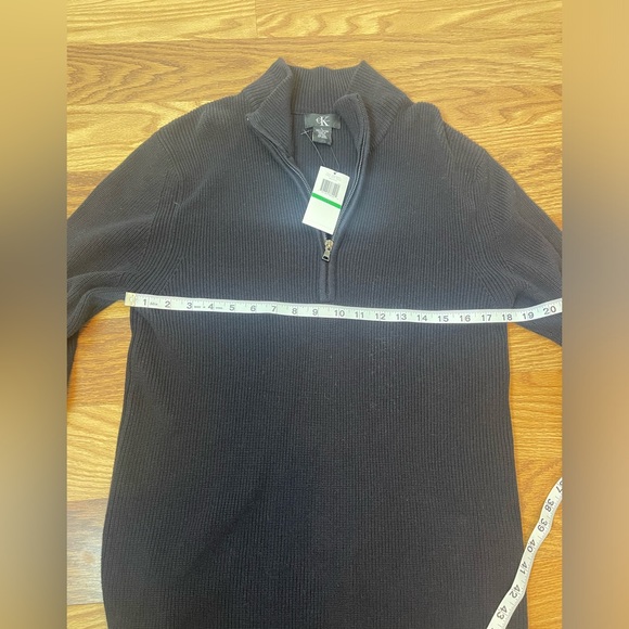 Calvin Klein 1/4 zip up pullover sweater size L in black with NWT - Picture 8 of 9